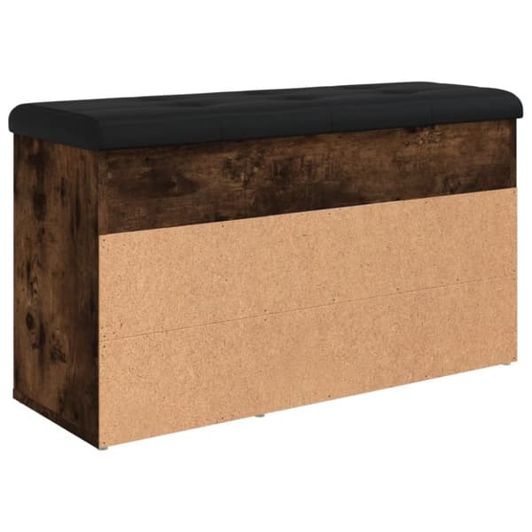 vidaXL Skobänk rökfärgad ek 82x32x45,5 cm konstruerat trä