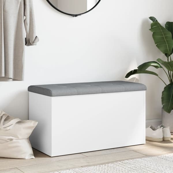 vidaXL Förvaringsbänk vit 82x42x45 cm konstruerat trä