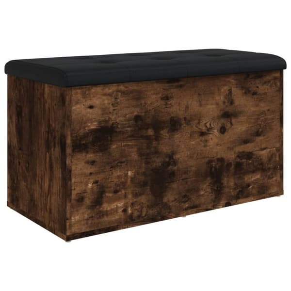 vidaXL Förvaringsbänk rökfärgad ek 82x42x45 cm konstruerat trä