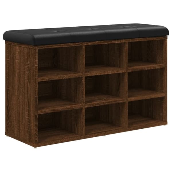 vidaXL skobænk 82x32x50 cm konstrueret træ brun egetræsfarve