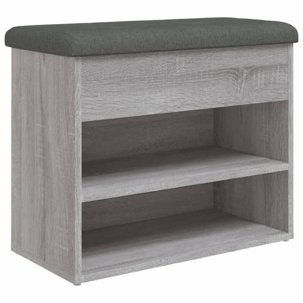 vidaXL skobænk 62x32x50 cm konstrueret træ grå sonoma-eg