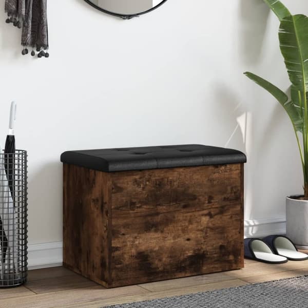 vidaXL skobænk 62x42x45 cm konstrueret træ røget egetræsfarve