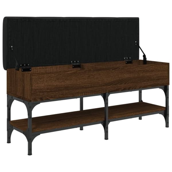 vidaXL skobænk 102x32x45 cm konstrueret træ brun egetræsfarve
