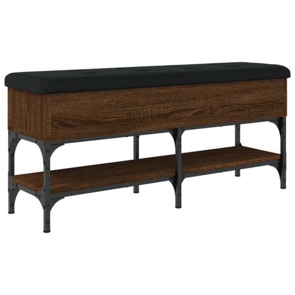 vidaXL skobænk 102x32x45 cm konstrueret træ brun egetræsfarve