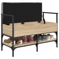 Miniatyrbillede 3 af 11: vidaXL skobænk 85,5x42x57,5 cm konstrueret træ sonoma-eg