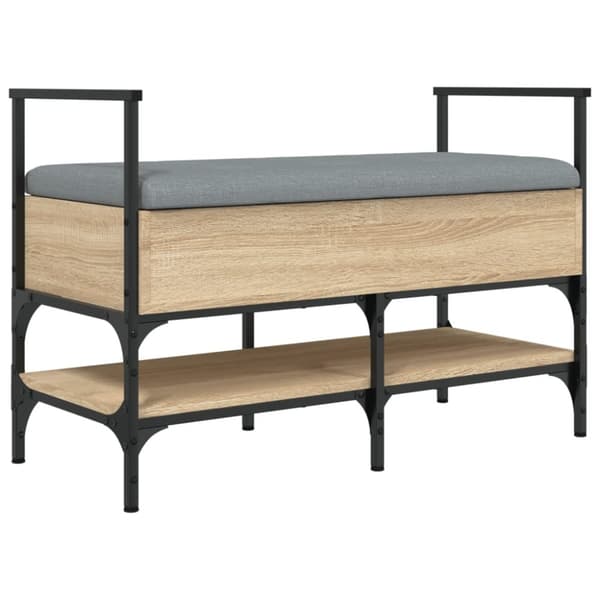 vidaXL skobænk 85,5x42x57,5 cm konstrueret træ sonoma-eg