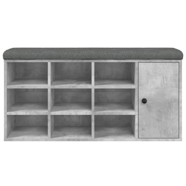 vidaXL Skobänk betonggrå 102x32x50 cm konstruerat trä