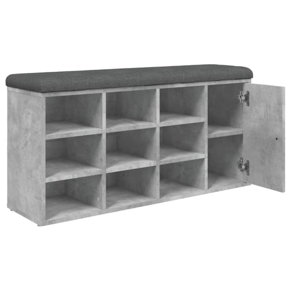 vidaXL Skobänk betonggrå 102x32x50 cm konstruerat trä