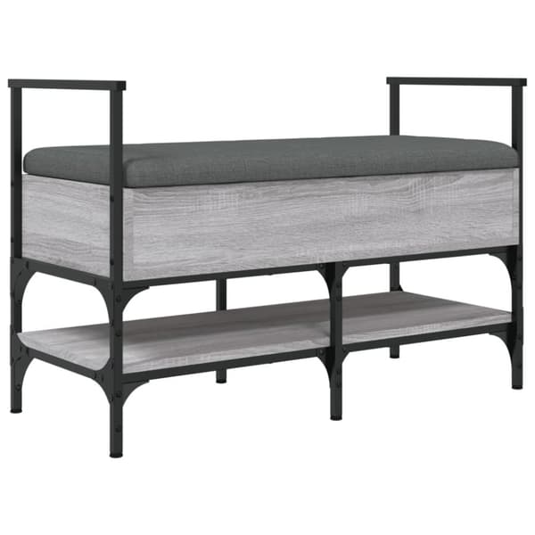vidaXL skobænk 85,5x42x57,5 cm konstrueret træ grå sonoma-eg