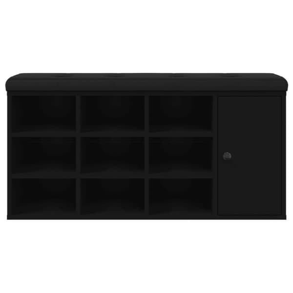 vidaXL skobænk 102x32x50 cm konstrueret træ sort