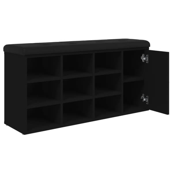 vidaXL skobænk 102x32x50 cm konstrueret træ sort