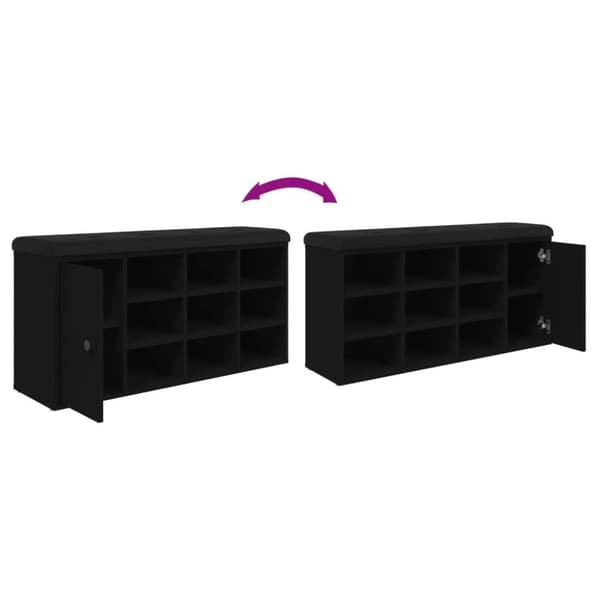 vidaXL skobænk 102x32x50 cm konstrueret træ sort