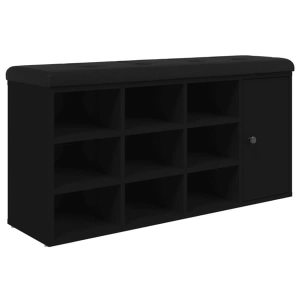vidaXL skobænk 102x32x50 cm konstrueret træ sort