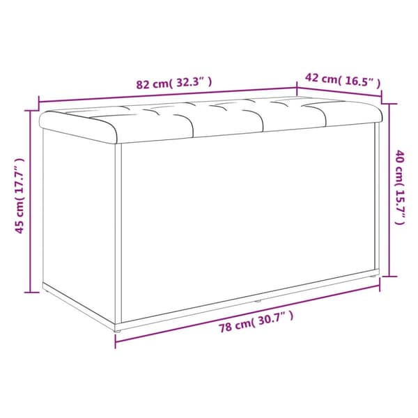 vidaXL Förvaringsbänk betonggrå 82x42x45 cm konstruerat trä