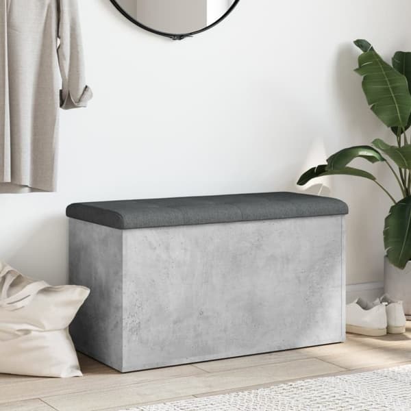 vidaXL Förvaringsbänk betonggrå 82x42x45 cm konstruerat trä