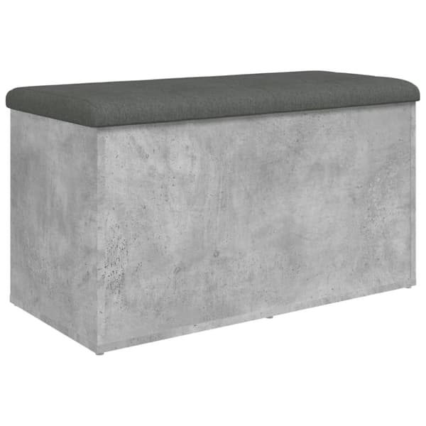vidaXL Förvaringsbänk betonggrå 82x42x45 cm konstruerat trä