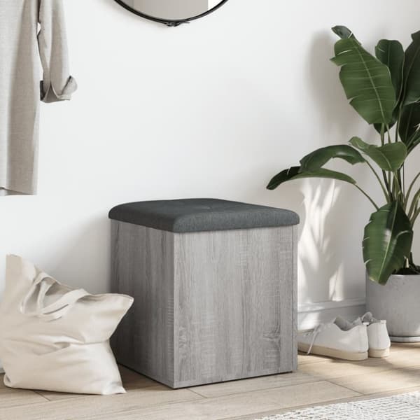 vidaXL skobænk 42x42x45 cm konstrueret træ grå sonoma-eg