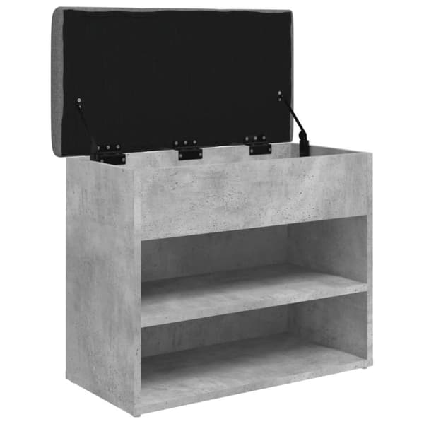 vidaXL skobænk 62x32x50 cm konstrueret træ betongrå