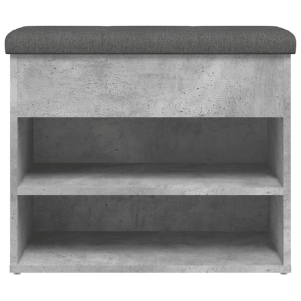 vidaXL skobænk 62x32x50 cm konstrueret træ betongrå