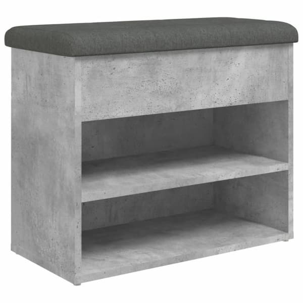 vidaXL skobænk 62x32x50 cm konstrueret træ betongrå