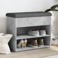 Miniatyrbillede 1 af 11: vidaXL skobænk 62x32x50 cm konstrueret træ betongrå