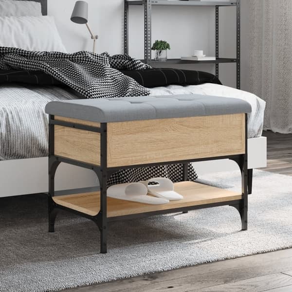 vidaXL skobænk 62x42x45 cm konstrueret træ sonoma-eg