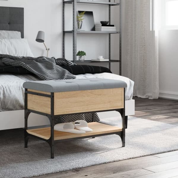 vidaXL skobænk 62x42x45 cm konstrueret træ sonoma-eg