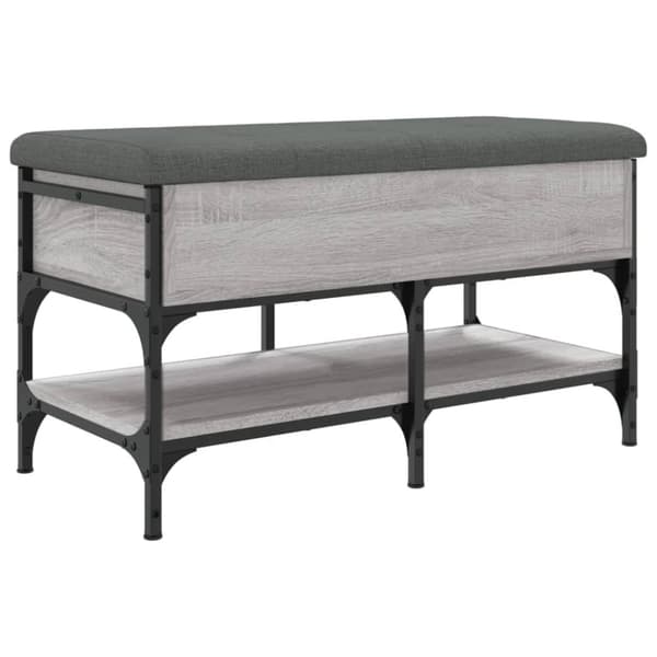 vidaXL skobænk 82x42x45 cm konstrueret træ grå sonoma-eg