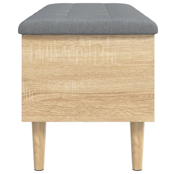 vidaXL Oppbevaringsbenk sonoma eik 102x42x46 cm konstruert tre