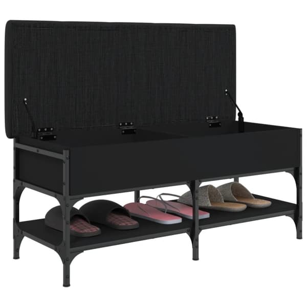 vidaXL Skobänk svart 102x42x45 cm konstruerat trä