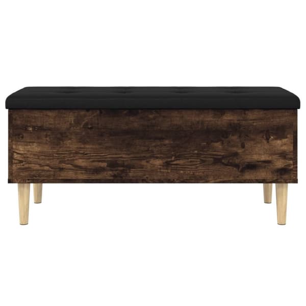 vidaXL Förvaringsbänk rökfärgad ek 102x42x46 cm konstruerat trä