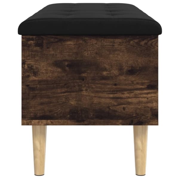 vidaXL Förvaringsbänk rökfärgad ek 102x42x46 cm konstruerat trä