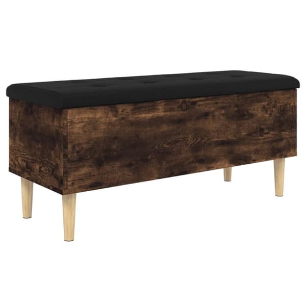 vidaXL Förvaringsbänk rökfärgad ek 102x42x46 cm konstruerat trä