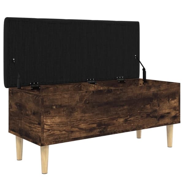 vidaXL Förvaringsbänk rökfärgad ek 102x42x46 cm konstruerat trä