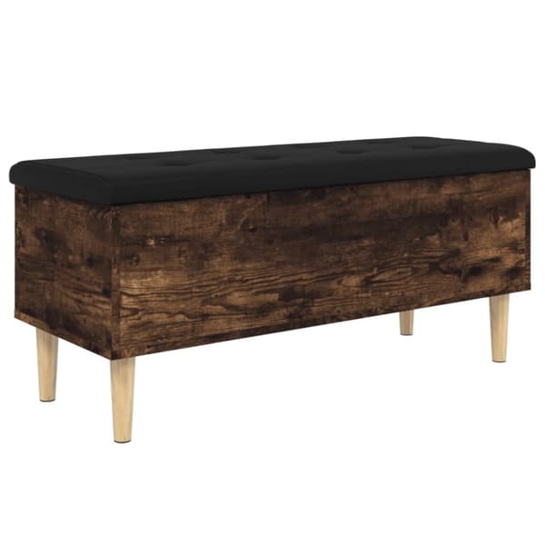 vidaXL Förvaringsbänk rökfärgad ek 102x42x46 cm konstruerat trä