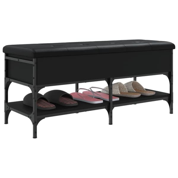 vidaXL skobænk 102x42x45 cm konstrueret træ sort