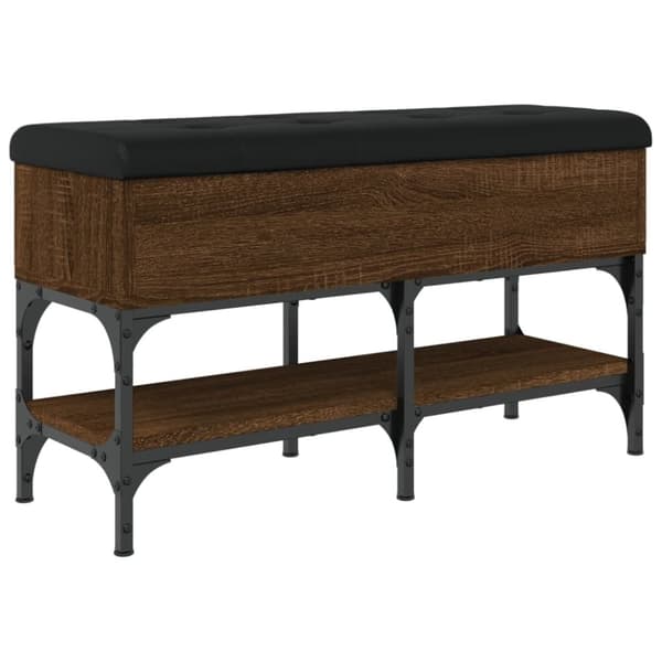 vidaXL skobænk 82x32x45 cm konstrueret træ brun egetræsfarve