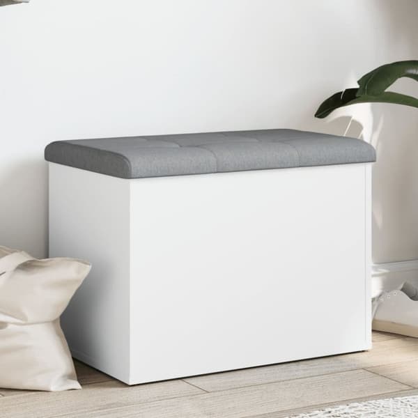 vidaXL opbevaringsbænk 62x42x45 cm konstrueret træ hvid