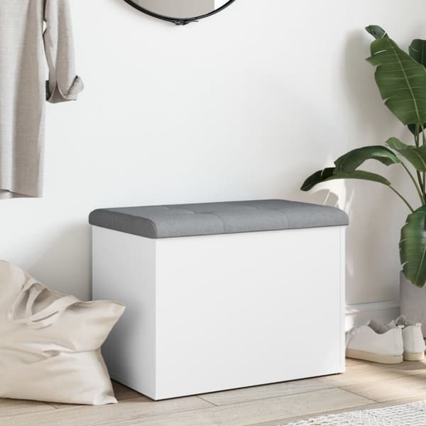 vidaXL opbevaringsbænk 62x42x45 cm konstrueret træ hvid