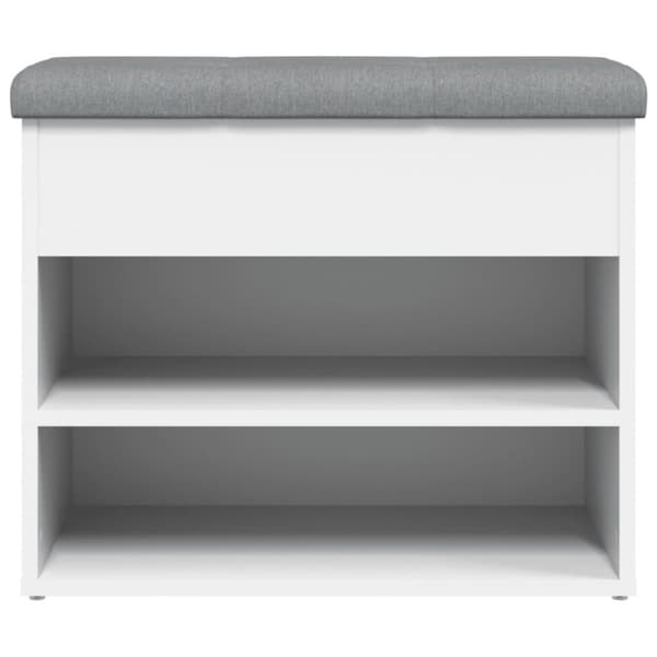 vidaXL skobænk 62x32x50 cm konstrueret træ hvid