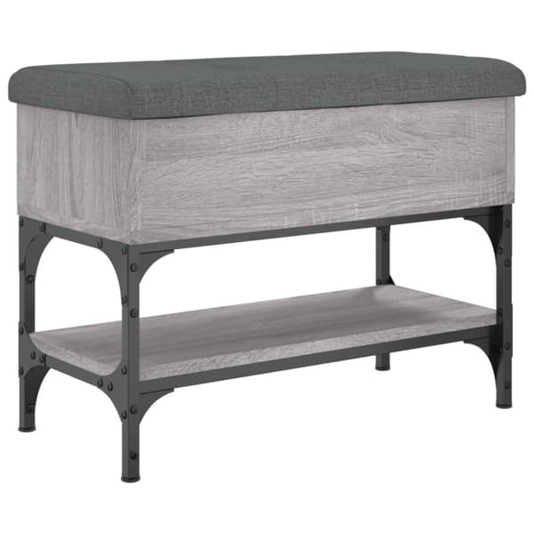 vidaXL Skobänk grå sonoma 62x32x45 cm konstruerat trä