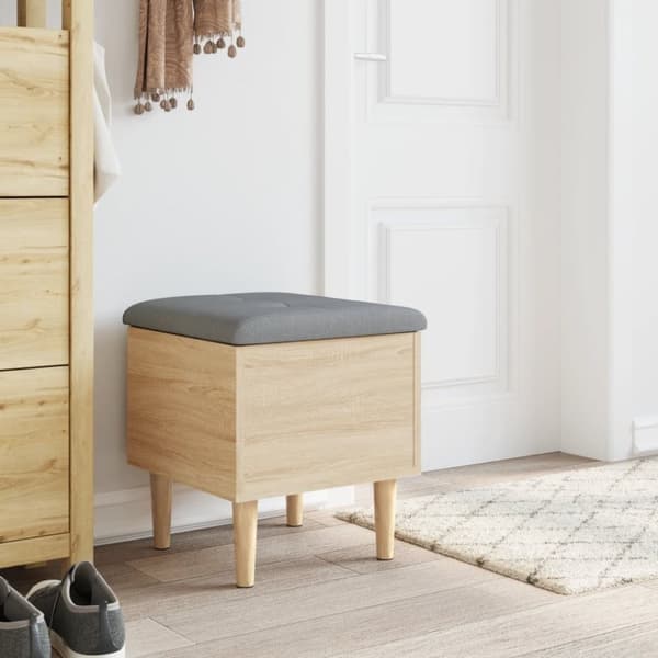 vidaXL Oppbevaringsbenk sonoma eik 42x42x46 cm konstruert tre