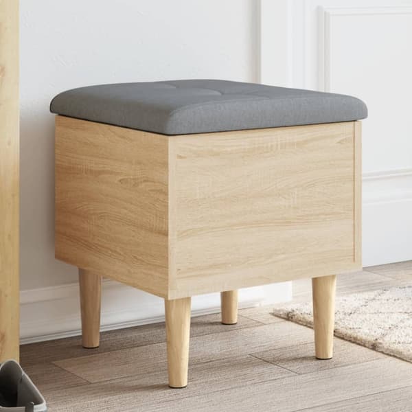 vidaXL Oppbevaringsbenk sonoma eik 42x42x46 cm konstruert tre