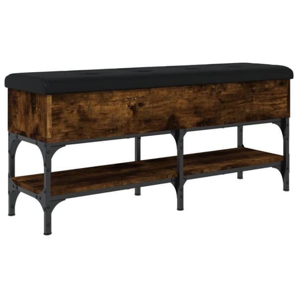 vidaXL Skobänk rökfärgad ek 102x32x45 cm konstruerat trä