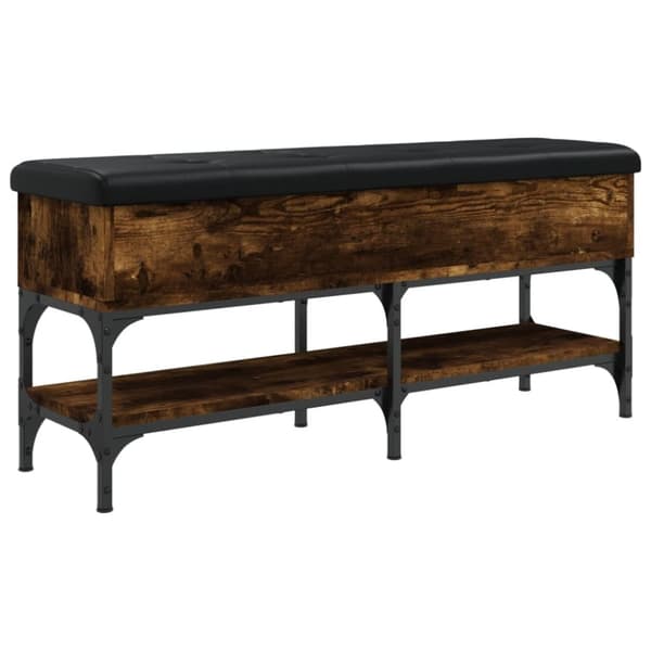 vidaXL Skobänk rökfärgad ek 102x32x45 cm konstruerat trä