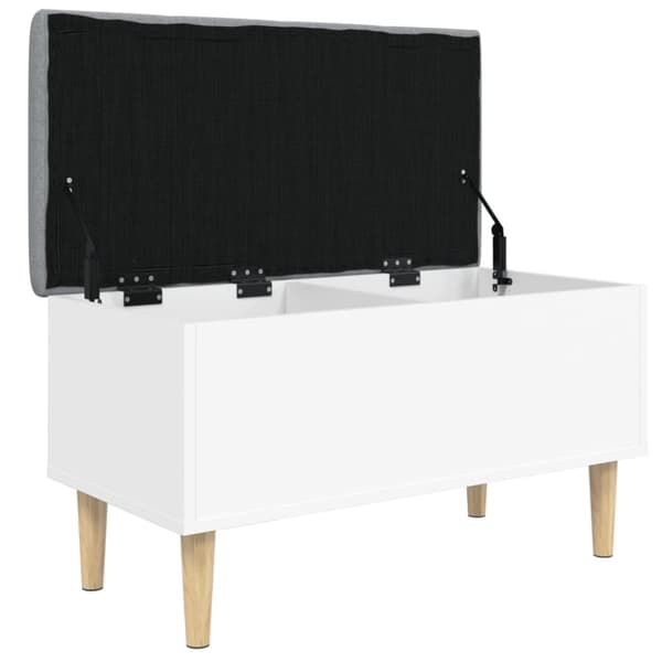 vidaXL Oppbevaringsbenk hvit 82x42x46 cm konstruert tre