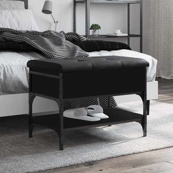 vidaXL skobænk 62x42x45 cm konstrueret træ sort