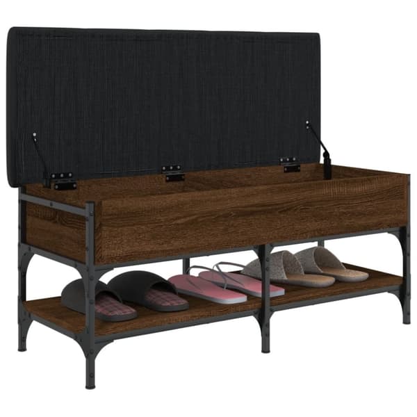 vidaXL skobænk 102x42x45 cm konstrueret træ brun egetræsfarve