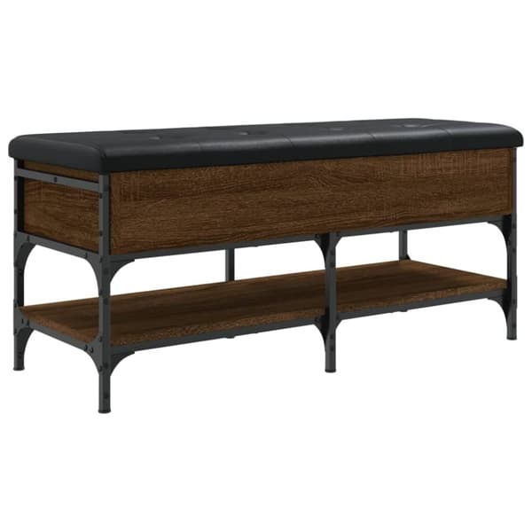 vidaXL skobænk 102x42x45 cm konstrueret træ brun egetræsfarve