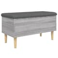 Pikkukuva 7 / 10: vidaXL Säilytyspenkki harmaa Sonoma 82x42x46 cm tekninen puu